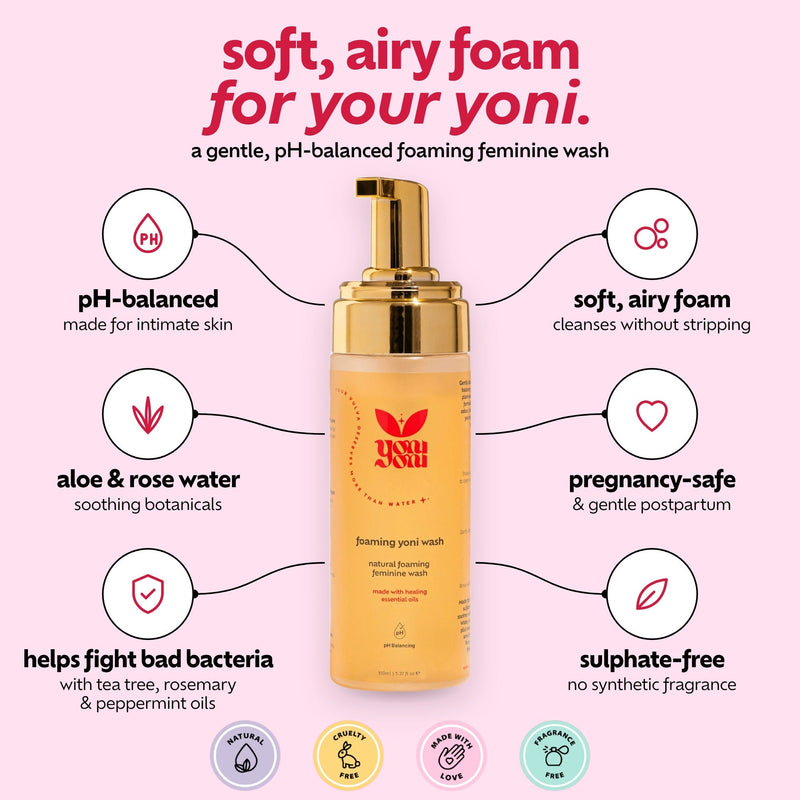 Foaming Feminine Wash key benefits infographic