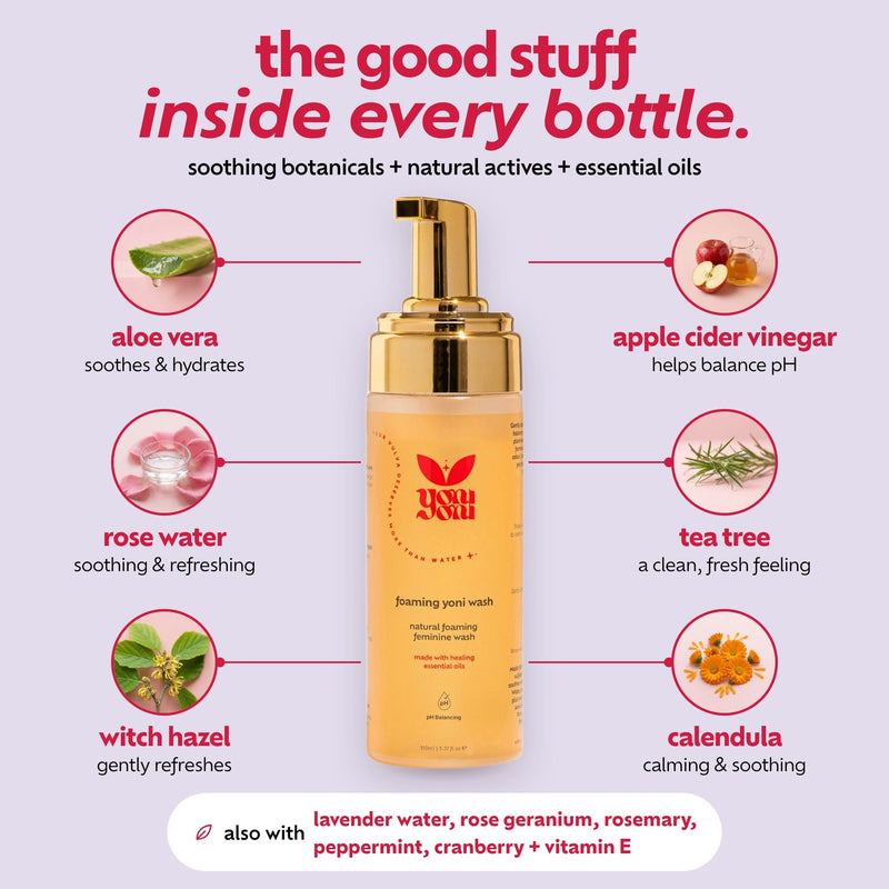 Foaming Feminine Wash ingredients infographic