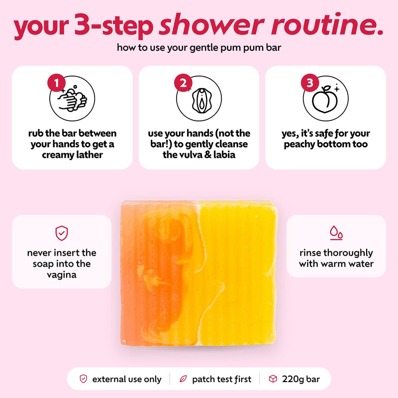 Gentle Pum Pum Bar how to use in three steps