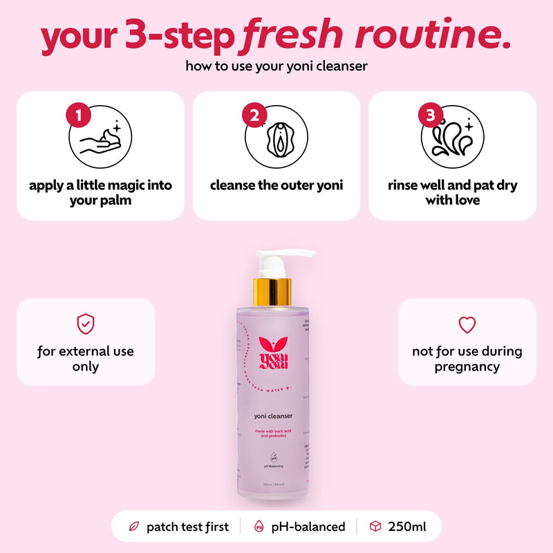 Yoni Cleanser how to use in three steps